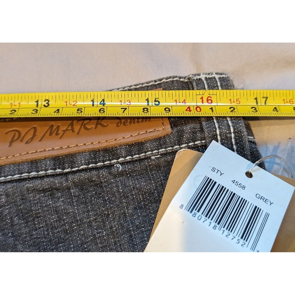Vintage Y2K PJ MARK Men's Gray Denim Jeans 34/32 Baggy Wide Leg Cholo Skater - Picture 10 of 12